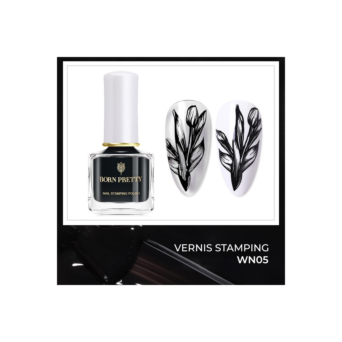 vernis stamping born pretty 42857-3 fraise nail shop