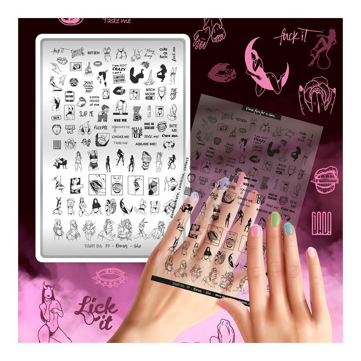 plaque stamping 39 taki da fraise nail shop