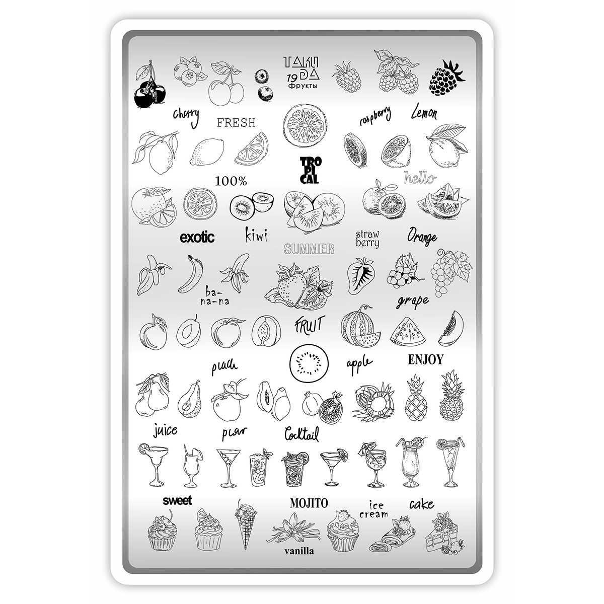 plaque stamping taki da 19 fraise nail shop